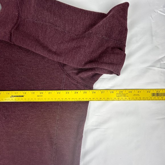 Eddie Bauer Shirt Mens TXL Burgundy Henley Tall Long Sleeve Thermal Waffle Knit - Picture 8 of 14